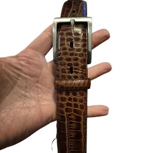 Tasso Elba Brown Full Grain Cowhide Mens Belt, Waist 36